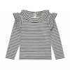 Busy Bees Luna Girls Ruffle Top, Breton Navy Stripe For Kids