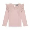 Busy Bees Luna Girls Ruffle Top, Rose Pink Stripe