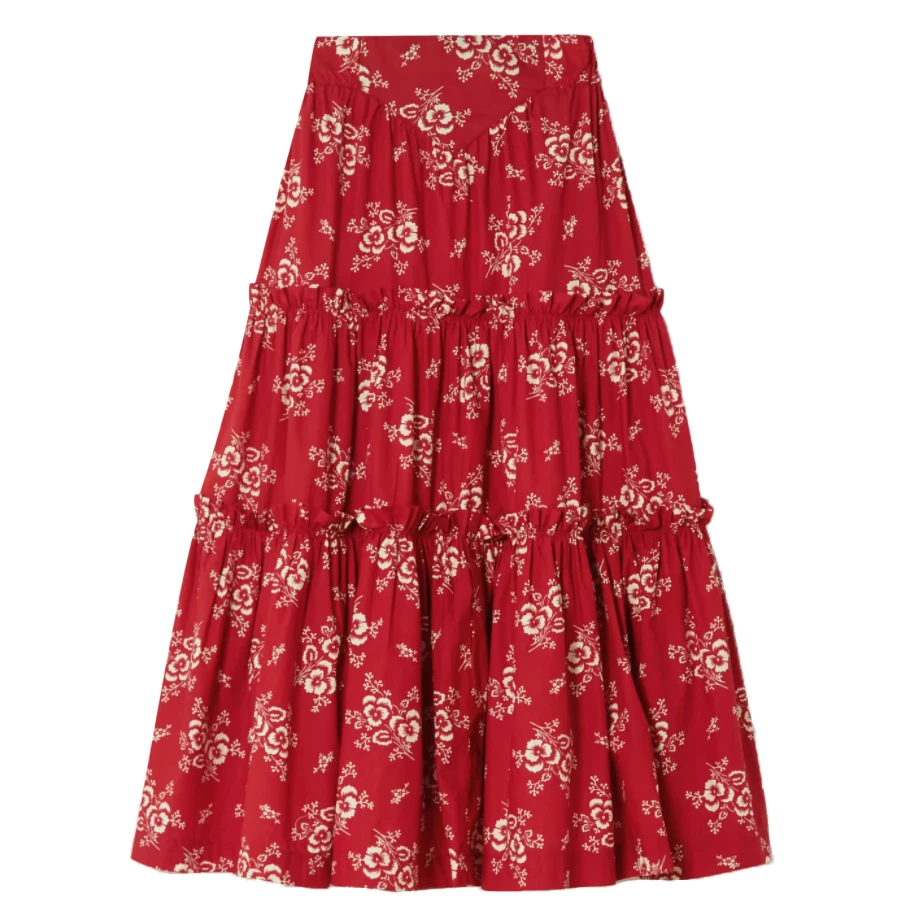 Sea NY Alessia Tiered Skirt, Red 1 Sea NY Alessia Tiered Skirt, Red