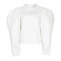 Sea NY Georgina Eyelet Sweatshirt, White