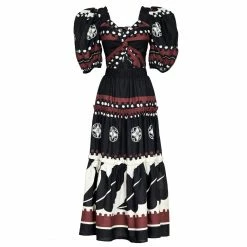 Sea NY Liora Puff Cut Out Dress, Black