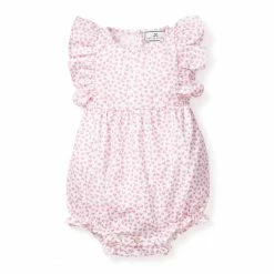 Petite Plume Sweethearts Ruffled Romper Sleepwear