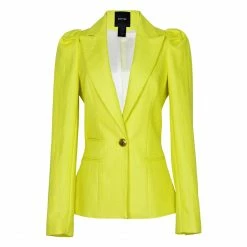 SMYTHE Box Pleat Blazer, Lemon