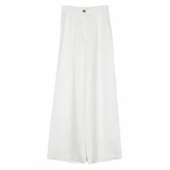 Soft Animal Wide Leg Linen Trouser, White Wear
