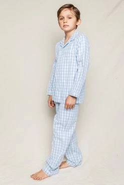 Petite Plume Light Blue Gingham Pajama Set