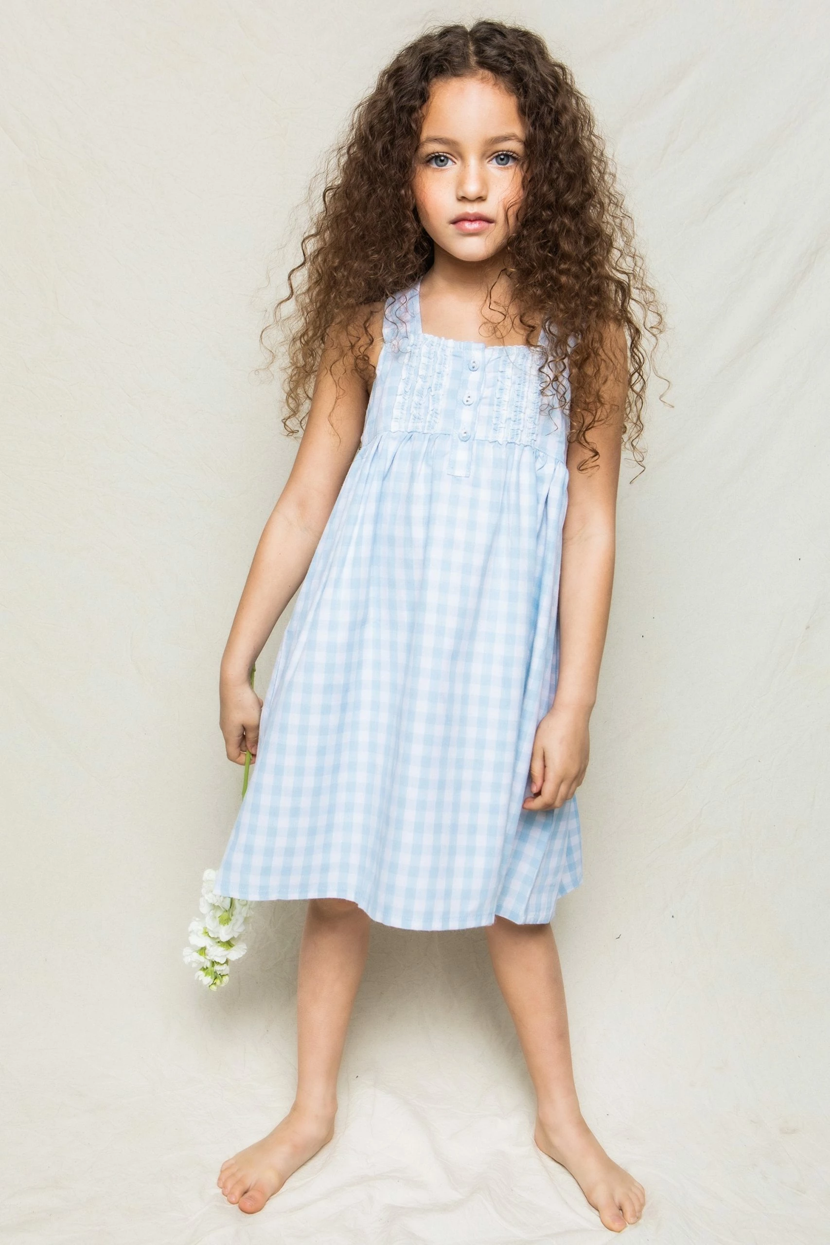 Petite Plume Light Blue Gingham Charlotte Nightgown 2 Petite Plume Light Blue Gingham Charlotte Nightgown