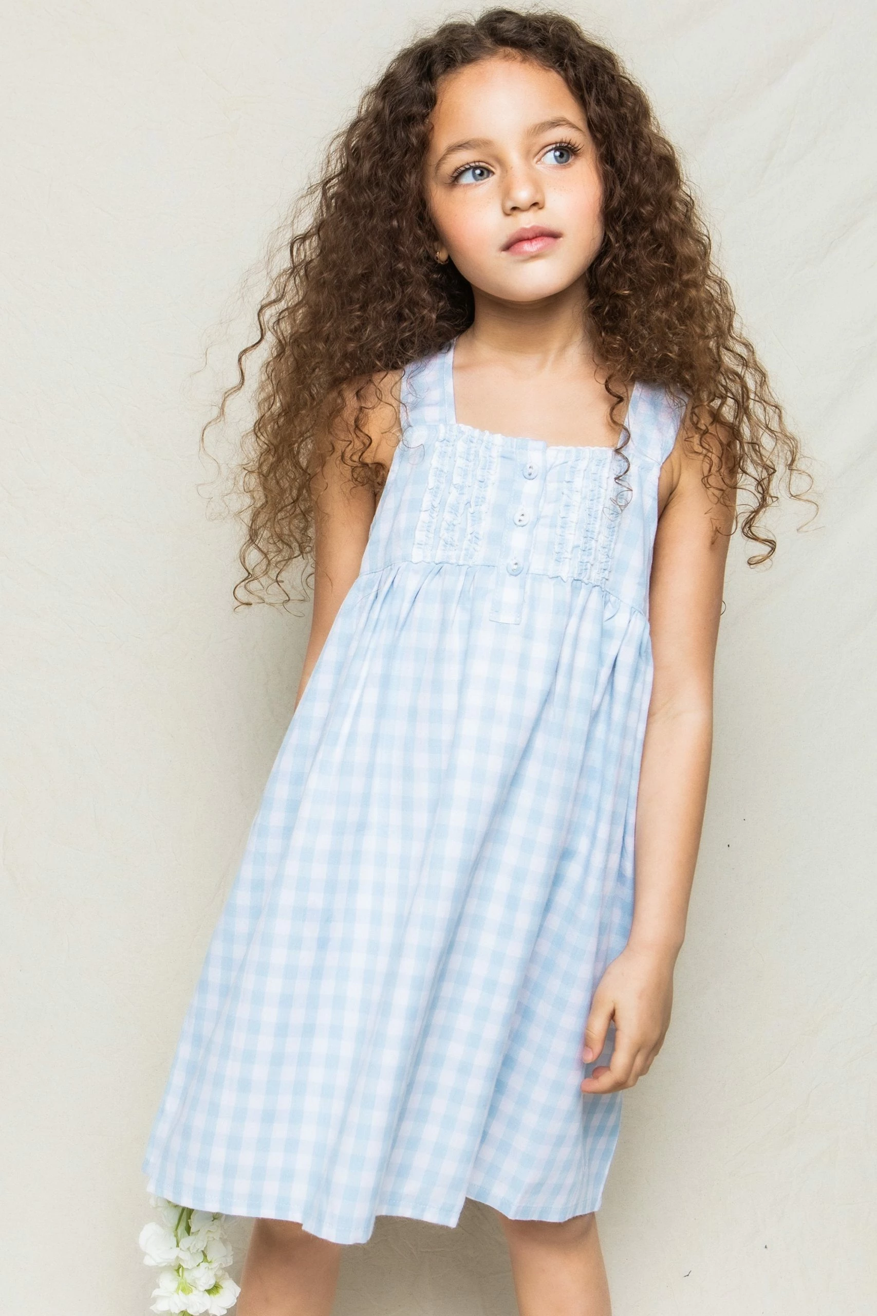 Petite Plume Light Blue Gingham Charlotte Nightgown 3 Petite Plume Light Blue Gingham Charlotte Nightgown