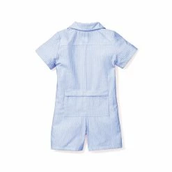 Petite Plume For Kids French Blue Seersucker Summer Romper 6 Petite Plume For Kids French Blue Seersucker Summer Romper