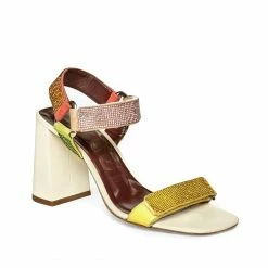 Staud Betty Rhinestone Heel, Cream Multi Wear