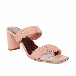 Staud Wear Frankie Ruched Sandal, Dark Blush