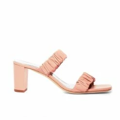 Staud Wear Frankie Ruched Sandal, Dark Blush