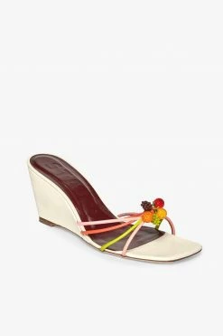Staud Wear Pippa Wedge, Cream Multi X Fruit