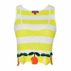 Staud Wear Vivia Top, Wallflower X White Stripe