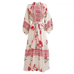 Sue Sartor Wear Paloma Flounce Dress, Rosy Marigold