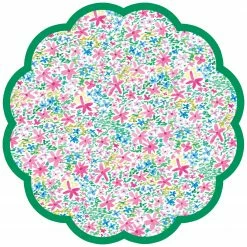Lucy Grymes Whimsy Flower Scalloped Paper Chargers Placemats