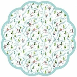 Lucy Grymes Skiing Scalloped Paper Placemats