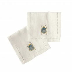 Malaika Linens SCARAB COCKTAIL NAPKINS (Set Of 6)
