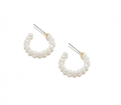 Lele Sadoughi Wear Freshwater Pearl Huggie Hoop Earrings