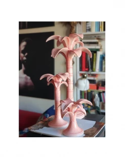 Only On The Avenue Palm Tree Candle Holder, Blush Pink Under $200