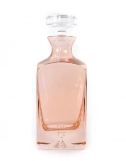 Estelle Colored Glass Decanter, Blush Pink