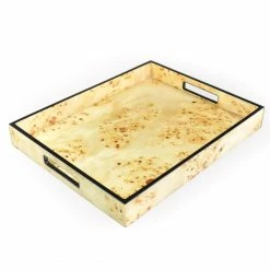 Only On The Avenue Mappa Burl Wood Lacquer Tray