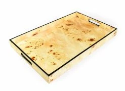 Only On The Avenue Mappa Burl Wood Lacquer Tray