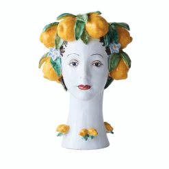 Only On The Avenue Ceramic Head Vase, Lemon Decor