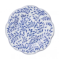 Maison Margaux Spring Leaves In Blue Dinner Plate