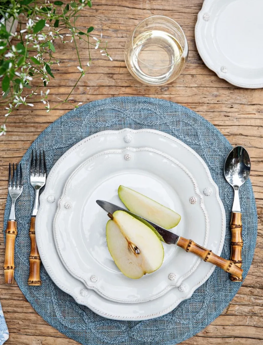 Juliska Live Berry & Thread Whitewash Flared Dessert/Salad Plate 2 Juliska Live Berry & Thread Whitewash Flared Dessert/Salad Plate