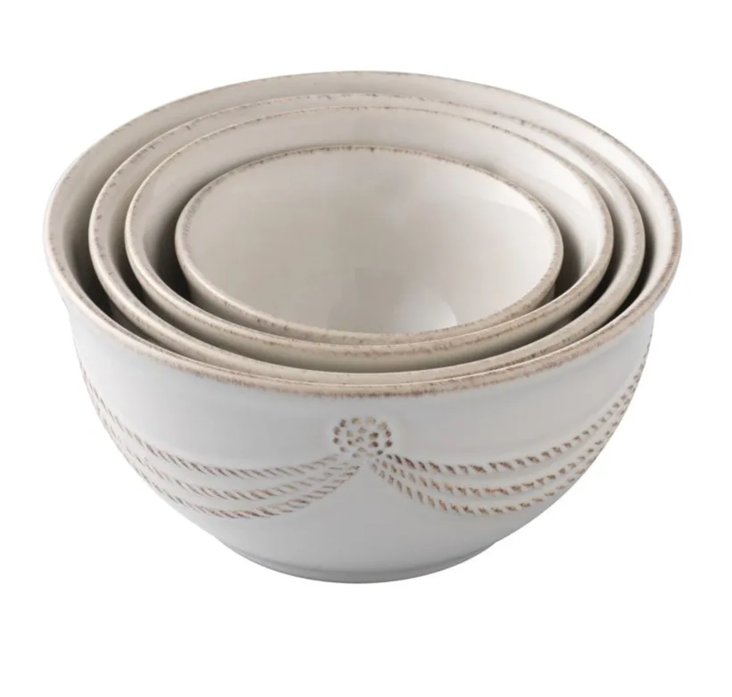 Juliska Berry & Thread Whitewash Nesting Prep Bowl Set/4 1 Juliska Berry & Thread Whitewash Nesting Prep Bowl Set/4