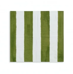 Summerill Stripe Linen Napkins, Green
