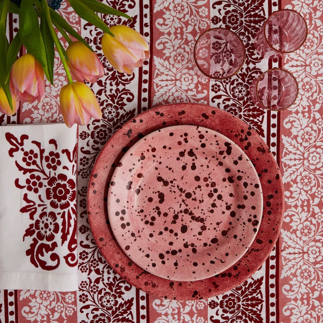 Cabana Splatter Dinner Plate, Rose 2 Cabana Splatter Dinner Plate, Rose