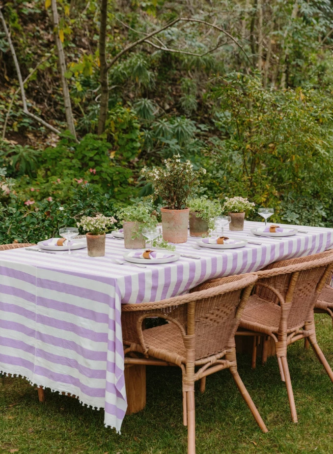 Heather Taylor Home Live Milos Tablecloth, Lilac X White 2 Heather Taylor Home Live Milos Tablecloth, Lilac X White