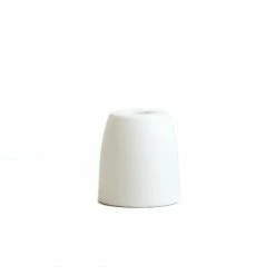 The Floral Society Petite Ceramic Taper Holder, Matte White Cone