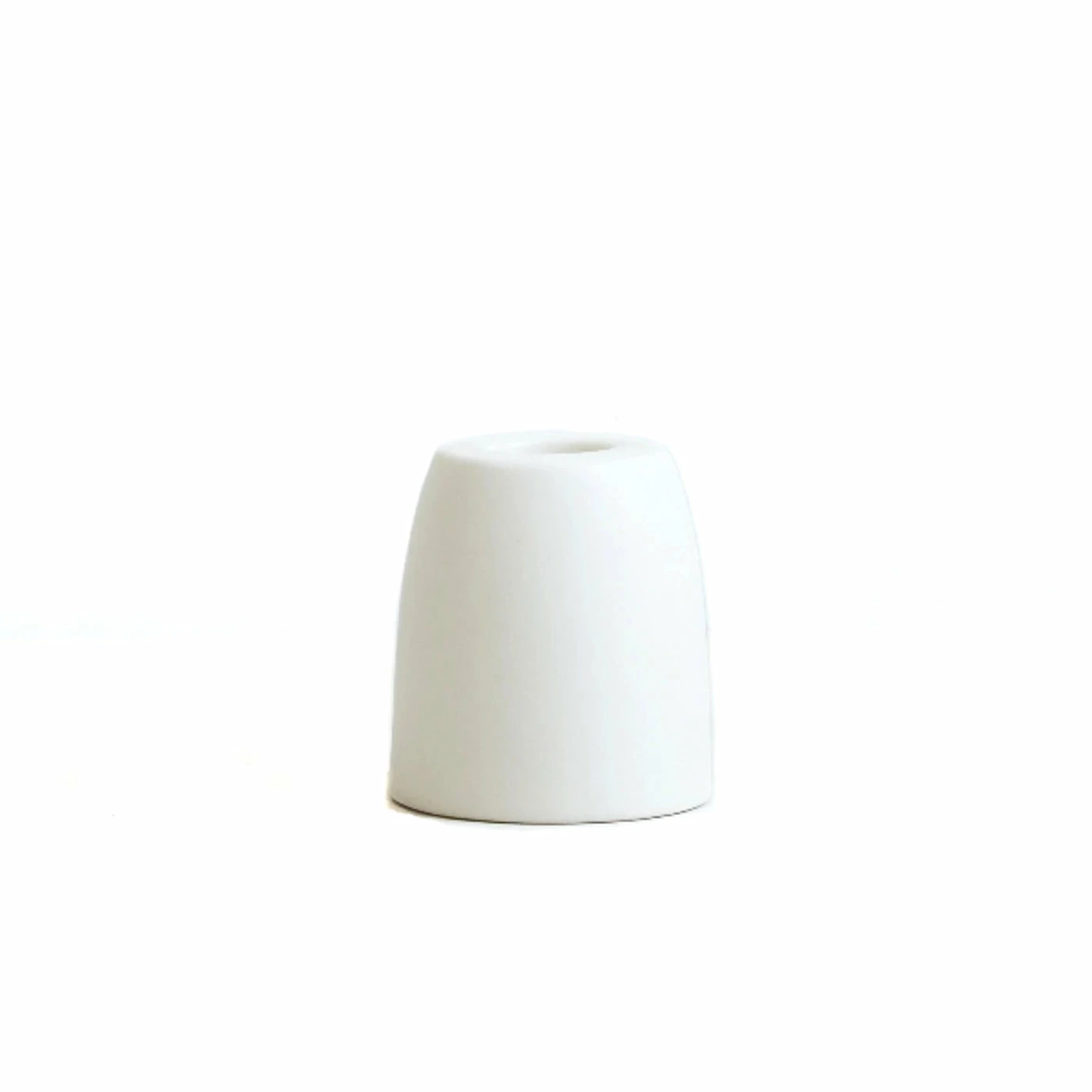 The Floral Society Petite Ceramic Taper Holder, Matte White Cone 1 The Floral Society Petite Ceramic Taper Holder, Matte White Cone