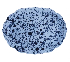 Cabana Speckled Serving Plate, Blue