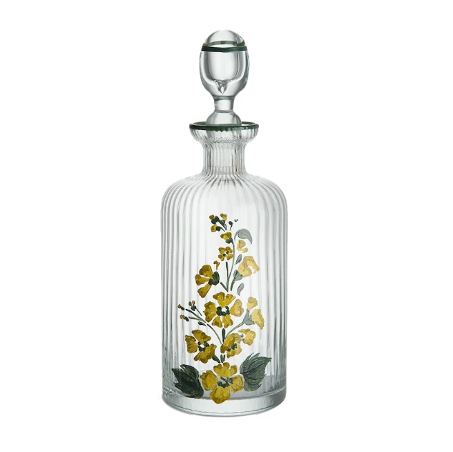 Cabana Live Murano Hand-Painted Oil Bottle, Yellow 1 Cabana Live Murano Hand-Painted Oil Bottle, Yellow