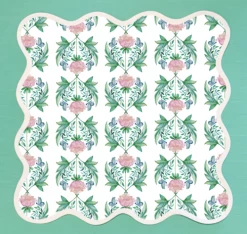 Fenwick Fields Live Square Scalloped Placemat, Garden Rose