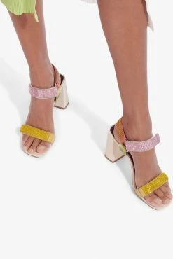 Staud Betty Rhinestone Heel, Cream Multi Wear