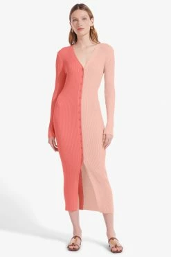 Staud Wear Shoko Sweater Dress, Bittersweet X Peach