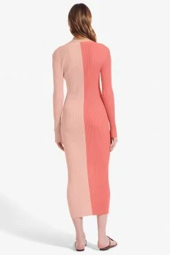 Staud Wear Shoko Sweater Dress, Bittersweet X Peach