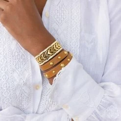 ASHA ACCESSORIES Skinny Cala Cuff - Ivory