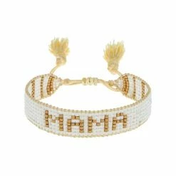 Hart Hagerty Small White & Gold MAMA Bracelet