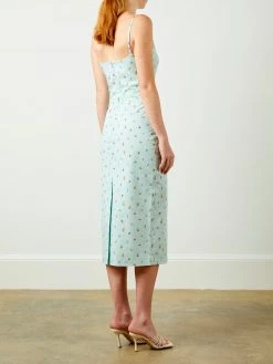 Soft Animal Floral Midi Dress Dresses