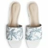 ALEPEL Blue Abstract Palms White Slide Wear