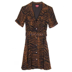 Staud Mini Millie Dress, Mahogany Zebra Wear