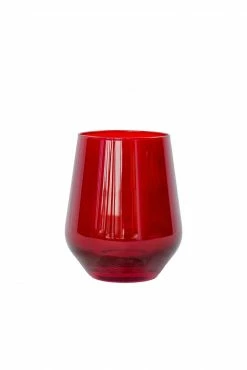 Estelle Colored Glass Stemless Wineglass (Set Of 2), Red Live
