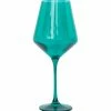 Estelle Colored Glass Wine Glass (Set Of 2), Emerald Green Live