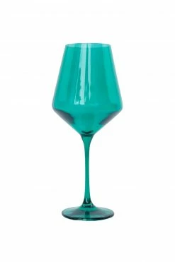 Estelle Colored Glass Wine Glass (Set Of 2), Emerald Green Live