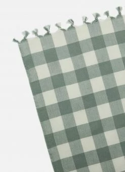 Heather Taylor Home Gingham Tablecloth, Sage Live